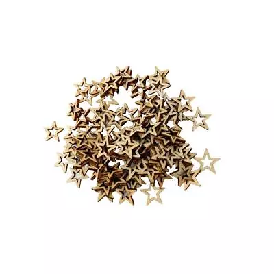 £6.34 • Buy 100pcs 20mm Unfinished Wooden Shape Star Embellishments For Scrapbook Crafts