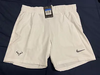 Nike Men's Court Dri-Fit ADV Rafa Nadal 7  Tennis Shorts Size L White AT4315-101 • $69.95