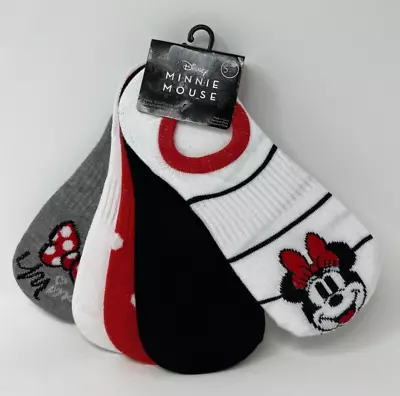 Disney Women’s Minnie Mouse No Show Socks 5 Pair Shoe Size 4-10 NWT • $7.99