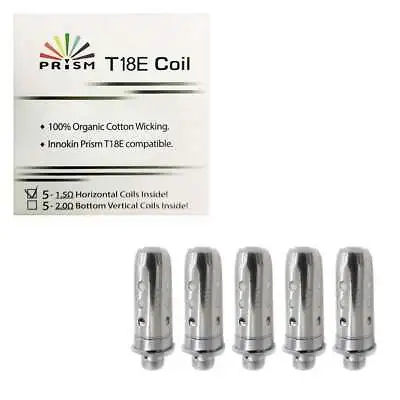 INNOKIN Endura Vape Coil Heads T18E COILS / T22E GENUINE Prism 1.5ohm (Pk 5) UK • £6.96