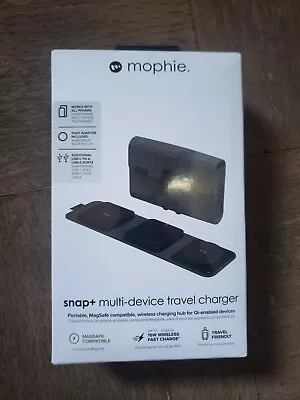 NEW Black Mophie Snap+ 3-in-1 Multi-Device Travel Magsafe Compatible Charger • $49.99