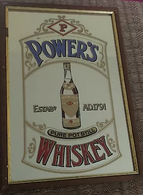 Vintage Power's Whiskey Advertising Bar Pub Mirror Framed • $28