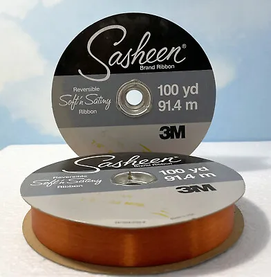 2 Rolls Vintage 3M Sasheen Ribbon For Bow Maker Reversible 7/8   BROWN Copper • $19.95