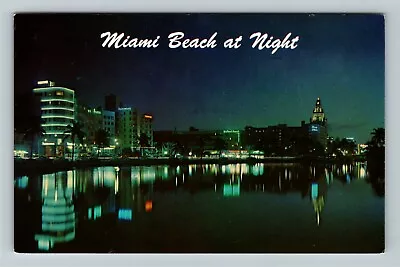 Miami Beach FL-Florida Night View Lake Pancoast Vintage Postcard • $7.99