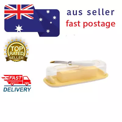 BUTTER CONTAINER WITH LID AND KNIFE Butter Dish Butter Storage Butter Keeper • $27