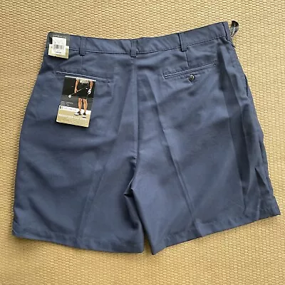 Croft & Barrow Microfiber Golf Shorts NWT Men’s 40 Blue Pleated Front • $15.99