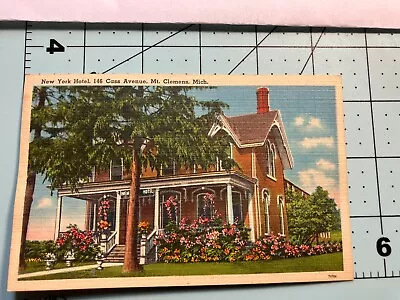 Vintage  Postcard -  New York Hotel Cass Ave - Mt. Clemens Michigan • $4.99