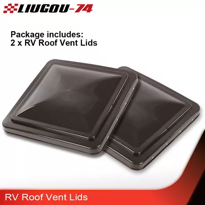 2 Pack 14 X14  Replacement Roof Vent Cover Camper RV Trailer Ventline Smoked New • $19.87