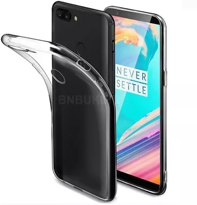 For OnePlus 5T Clear Slim Gel Case & Glass Screen Protector • $9.70