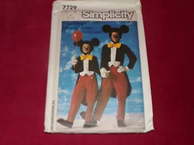 🌸 SIMPLICITY #7729 - CHILDS WALT DISNEY Mickey Mouse COSTUME PATTERN 10-12 FF • $11.39