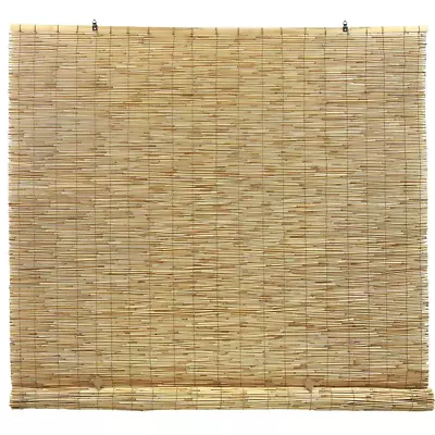 Natural Cordless Light Filtering Bamboo Reed Blind Interior/Exterior Manual Roll • $35.58