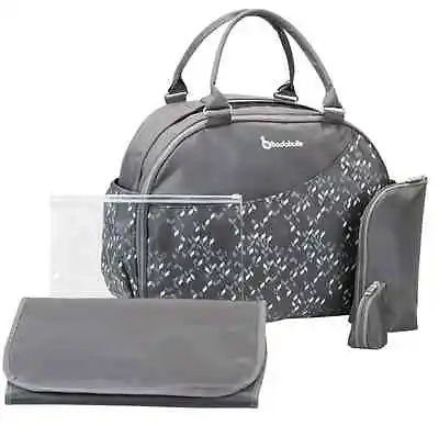 Badabulle Weekend Changing Bag In Confetti Grey With Changing Mat By Babymoov • £28.95