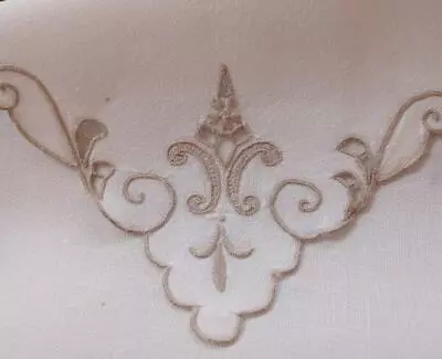 Vintage Set 4 Madeira Linen Placemats Napkins Fleur De Lis Cutwork Embroidery • $20.23