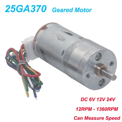 DC Geared Motor 6V 12V 24V With Encoder High Torque Power 12-1360RPM Reversible • $10.35