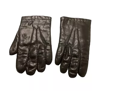 Vintage Men’s Genuine Leather Driving  Gloves Fur Lining Size 10.5 • $30