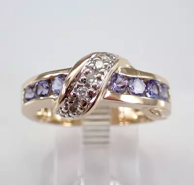 1Ct Round Cut Lab-Created Tanzanite Vintage Wedding Band 14K Yellow Gold Plated • $103.99