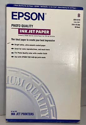 Epson S041070 Inkjet Paper Photo Quality Ink Jet Paper 11 X 17 75+ Sheets(S) • $8