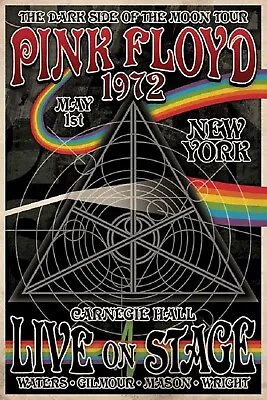 Pink Floyd ~ 1972 Dark Side Of The Moon Tour Carnegie Hall 24 X 36  Poster • $7.99