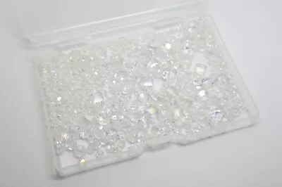 Lot Of Czech Faceted Drilled Crystals With Rainbow Pattern In Box • $3.99