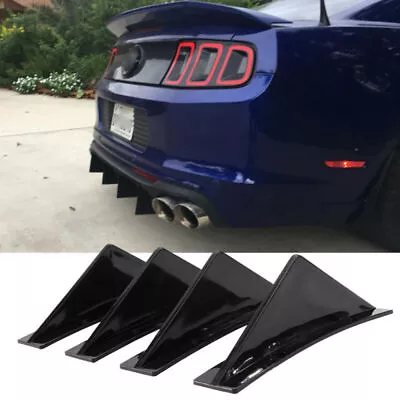 For Ford Mustang GT Rear Bumper Diffuser Shark Fin Spoiler Lip Splitter Glossy • $9.99