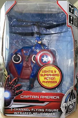 World Tech Toys Captain America Avengers 2 Channel IR Flying Figure Helicopter • $17.99