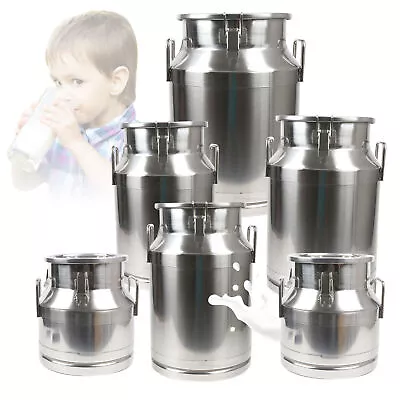 12-60L Gallon Stainless Steel Milk Can Barrel Milk Jug Milk Bucket Storage Pot • $74.10