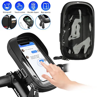 360 Rotation Motorcycle Bicycle Bike Handlebar Cell Phone Mount Holder Bag Case • $12.98