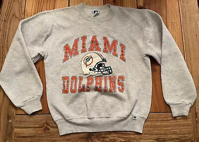 Vintage Miami Dolphins Russel Athletic Crewneck Sweatshirt Size Medium USA • $45