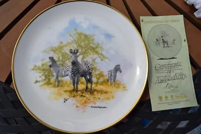David Shepherd Wildlife Plate + Certificate Ltd Edition Wedgwood Zebra • £5.99