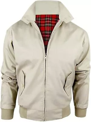 £17.99 • Buy Mens Harrington Jackets Smart Classic Tartan Lined Mens Jacket Bomber Jackets