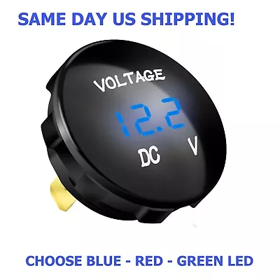 12V-24V Car Marine Motorcycle BLUE LED Digital Volt Meter Voltage Battery Gauge • $7.95