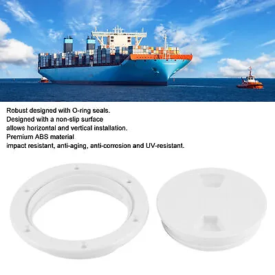 * 4in ABS Deck Plate Round White Anti-UV Corrosion Resistant Screw Out Boat • $10.82