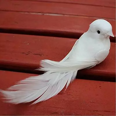 Artificial White Dove Bird Ornament Craft Foam Decor Wedding Parties Decor • £4.85