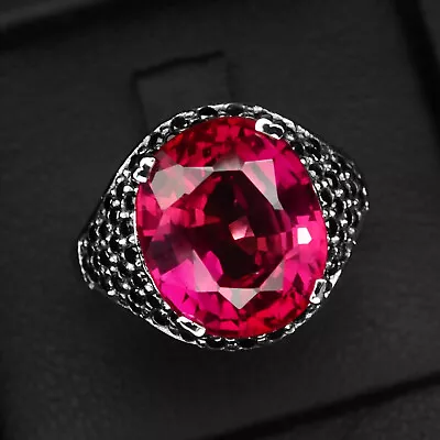 Invaluable Pink Padparadscha Sapphire 10.60Ct 925 Sterling Silver Handmade Rings • $27.99
