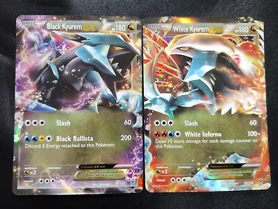 Black Kyurem EX 95/135 & White Kyurem EX 96/135 Plasma Storm Pokemon Card Set NM • $5