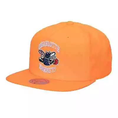 Men's Mitchell & Ness Orange NBA Charlotte Hornets Neon Nylon Snapback - OSFA • $24.95