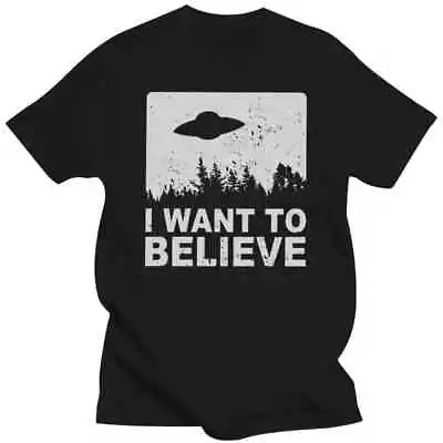 Stylish Male The X Files I Want To Believe Tshirt Short-Sleeve Cotton T-shirt Al • $16.97