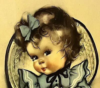 Vintage Print SITTING PRETTY Darling Baby Girl Litho Herbert Dubler Inc NY 12x16 • $25