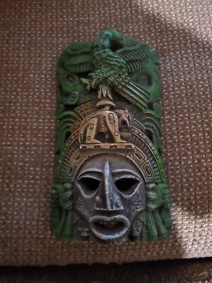 Mayan Wall Art Mask/Face- Mexico- Mesoamerica- Plaster- Kulkulkan- Chichen Itza • $15