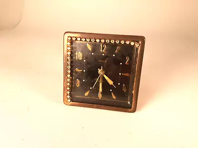 Vintage German Glamor Alarm Clock Rhinestone Case1950s Running • $27