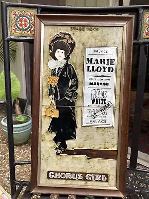 Vtg Chorus Girl Marie Lloyd Maw & Co Framed Tiles Hand Decorated Majolica Framed • $59