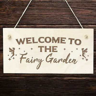 Fairy Garden Sign Engraved Plaque Home Signs Summerhouse Shed Garden Sign • £3.99