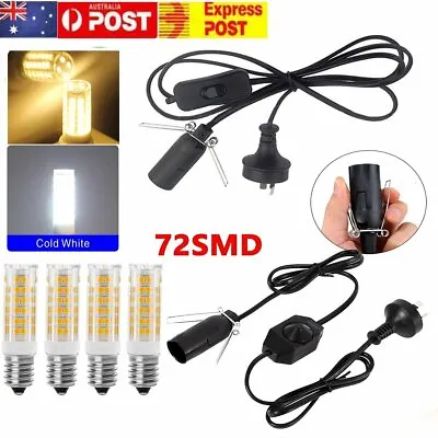 E14 Salt Lamp Power Cord Cable 1.8m & Dimmer Control +ON/OFF Button Switch Bulbs • $19.89