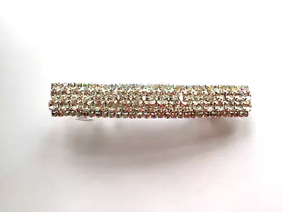 Bridal.Wedding.Crystal.Jewel.Diamante Barrette.Hair.Clip.Secure.Silver Plated. • £3.99