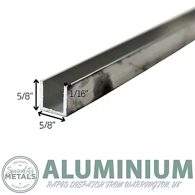 5/8  X 5/8  Aluminium U-Channel Trim X 1/16  Wall -  Aluminium Channel U Profile • £14.84