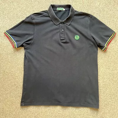 Fred Perry Vintage Rare Black Polo Shirt Large 2012 Olympics Champion Kit Range • £19.99