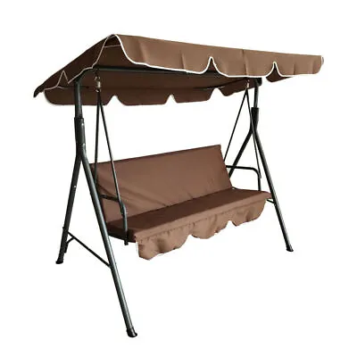 Patio Swing Hammock Bench Lounge Chair Steel 3-seat Padded Outdoor W/ Canopy • $86