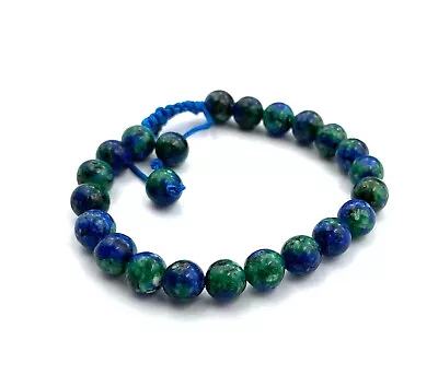 Natural Azurite Malachite Gemstone Bracelet Round Beads 8-8.50 MM 89 CT 6 Inch • $11.99