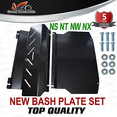 Black Bash Plate Set For Mitsubishi Pajero NS NT NW NX Underbody Guard 2006-2022 • $175