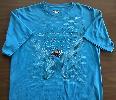 Vintage Carolina Panthers Nfl Team Apparel Size Large Blue T-shirt Short Sleeve • $11